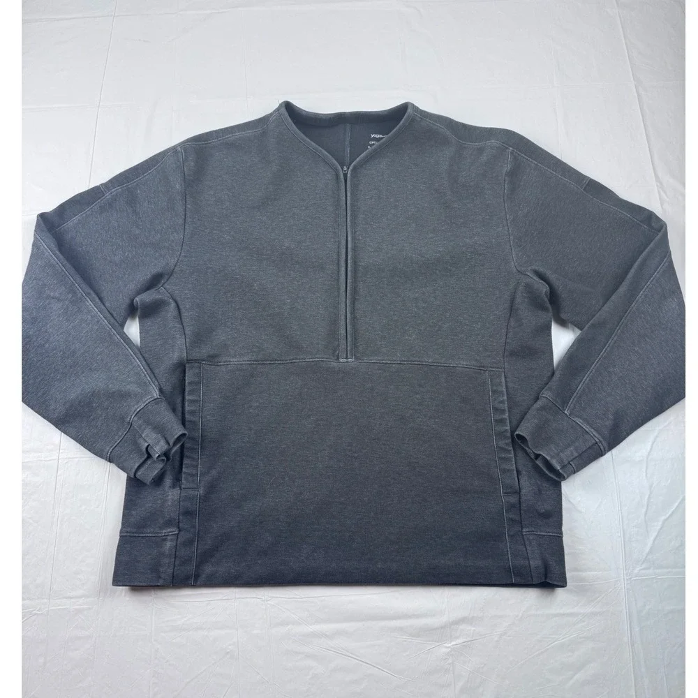 Nike Yoga Dri-FIT Mens Medium Gray Quarter Zip Sweatshirt Pullover CZ2217-068